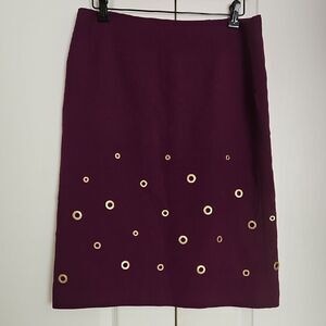 Escada Purple Embellished Pencil Skirt Knee-Length